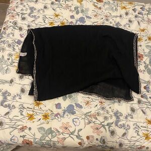 Do everything in love Black Lightweight Scarf with Silver Trim